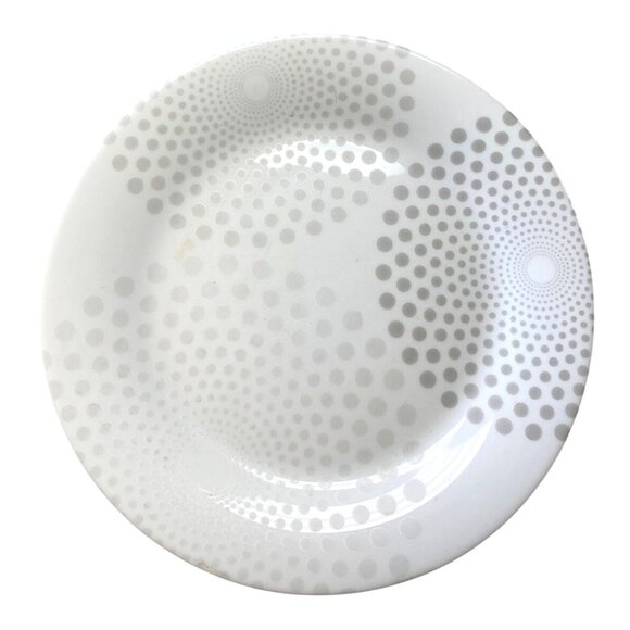 Weightwatchers White Plate With Gray Dot Pattern - Dishwasher & Microwave Safe - Picture 1 of 3